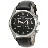 Romanson TL3207HM1WA32W Black Leather Silver C..