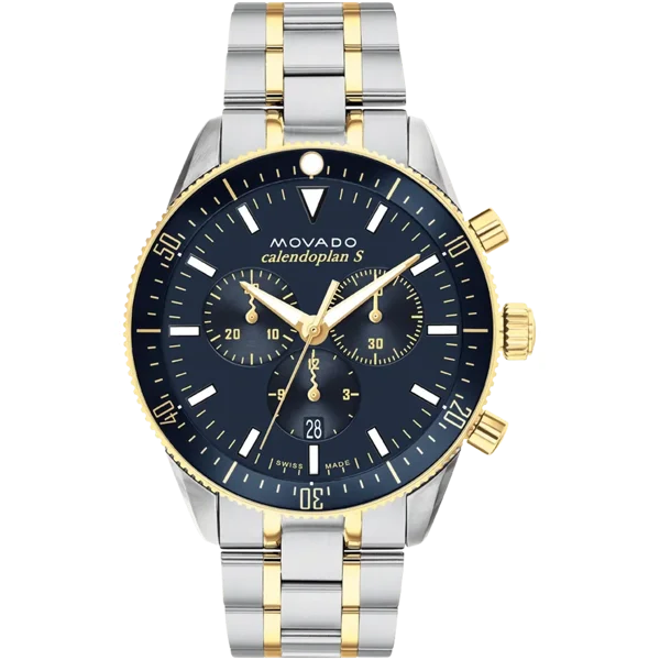 Movado Movado Heritage Series Calendoplan S 3650126 Silver & Gold Stainless Steel Watches For Men