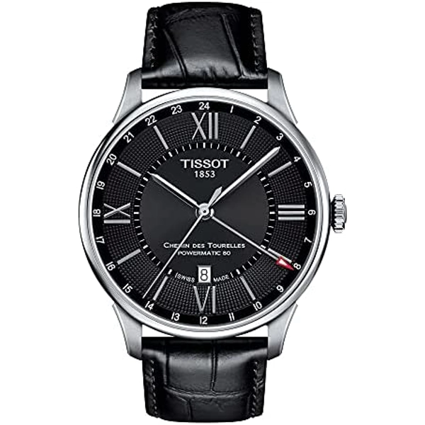 Tissot T0994291605800 Black Dial Leather Strap Automatic Watch For Men