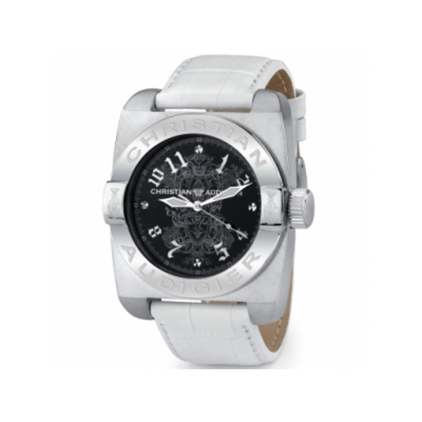 Christian Audigier FOR-206 Unisex Bird Cage White Strap Watch