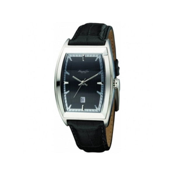 Kenneth Cole KC1416 Black Leather Strap, Black Dial  Watch