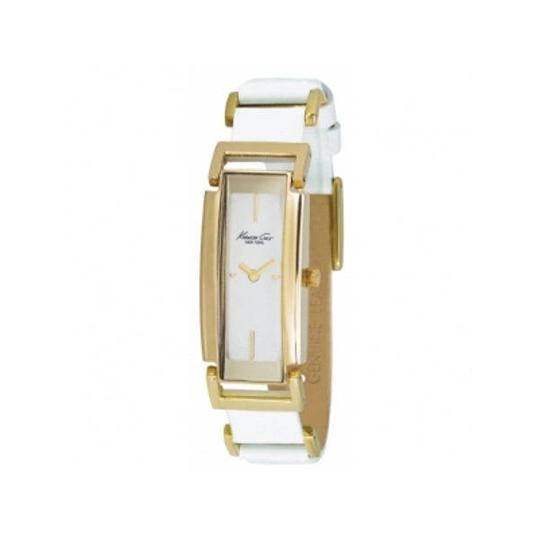 Kenneth Cole KC2560 Ladies White Leather Strap Gold Plated Watch