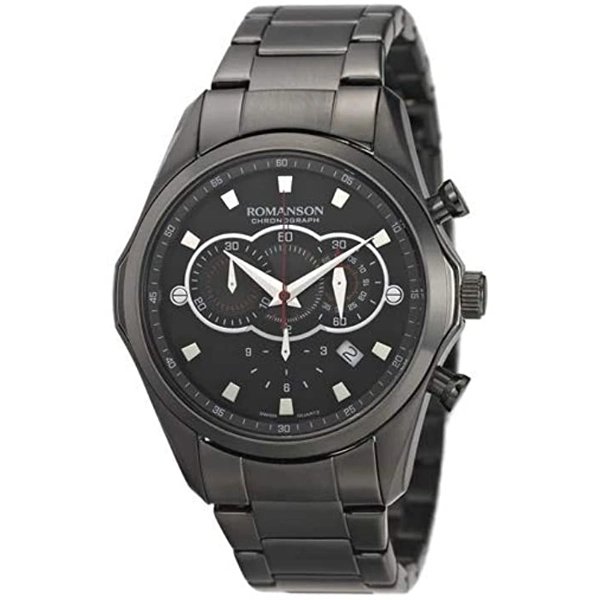 Romanson TM3207HM1BA32W Black Stainless Steel Watch for Men