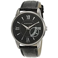 Romanson TL3205MM1WA32W Black Leather Strap Bl..