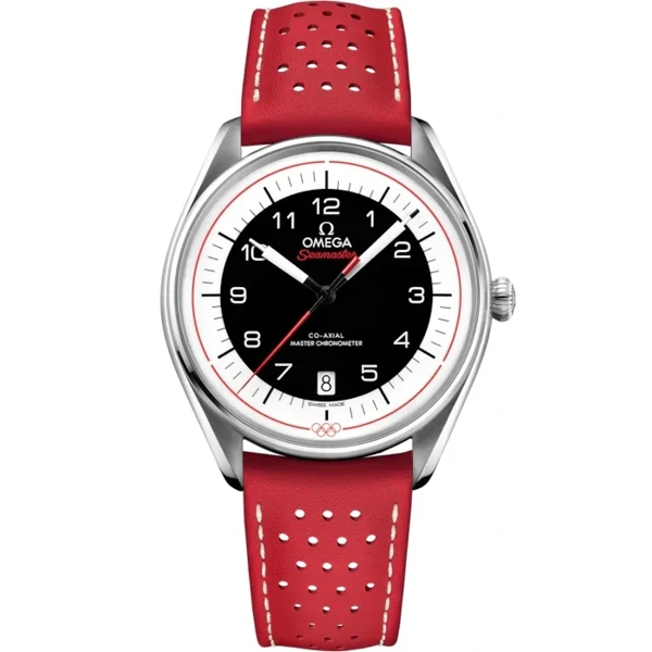 Omega Seamaster Olympic Official Timekeeper 522.32.40.20.01.004 Red Leather Watches for Men