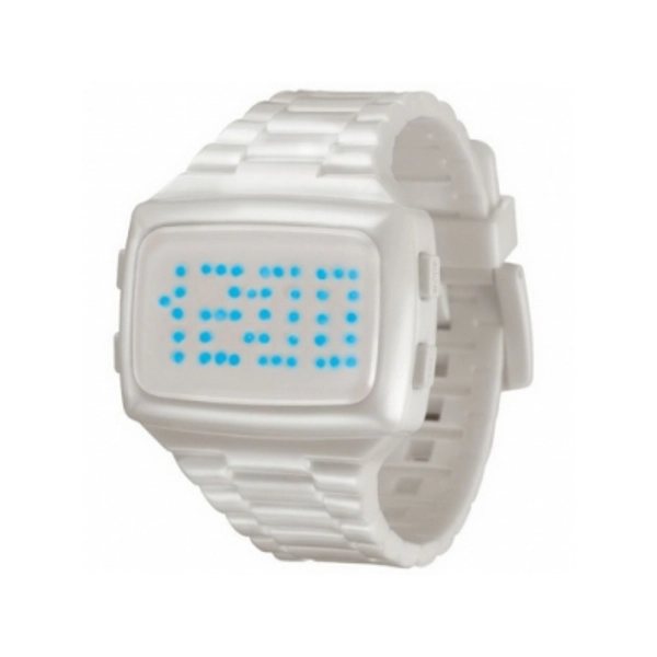 LED   LED-WE-STP Unisex Digital White Dial And Pu Strap Watch