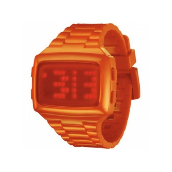 LED   LED-OE-STP Unisex Digital Orange Dial And Pu Strap Watch