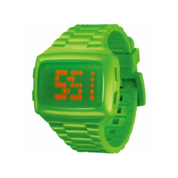 LED   LED-GN-STP Unisex Digital Green Dial And Pu Strap Watch