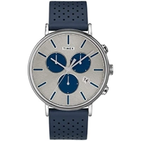 Timex TW2R97700 Men's Blue Leather Strap Watches