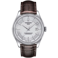 Tissot T1084081603700 Silver Dial Leather Stra..
