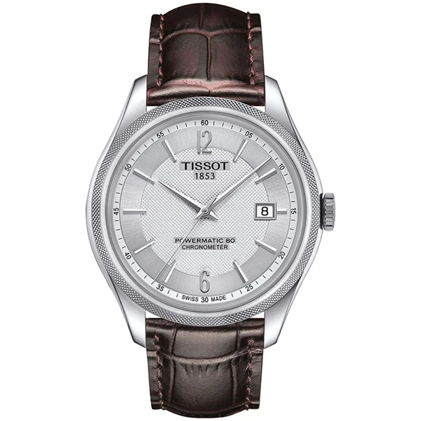 Tissot T1084081603700 Silver Dial Leather Strap Automatic Watch For Men