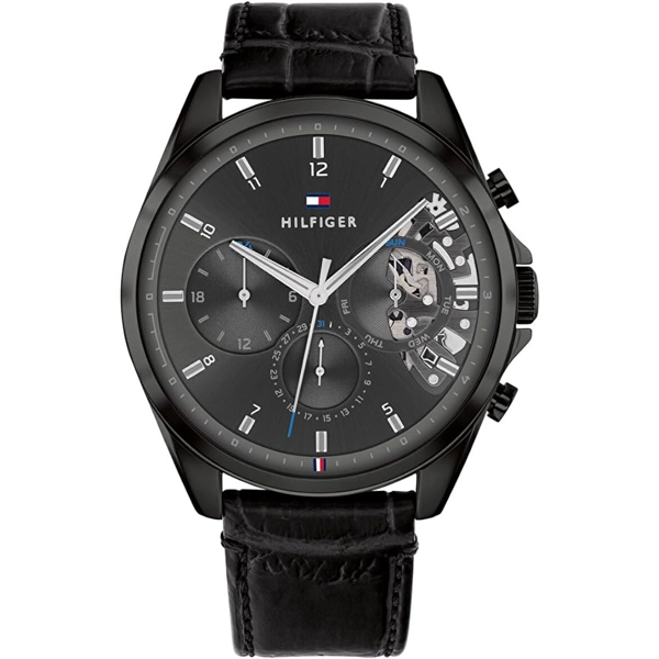 Tommy Hilfiger 1710452 Black   Leather  Watches for Men