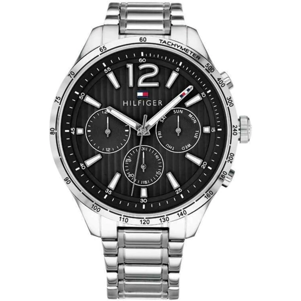 Tommy Hilfiger Black Stainless Steel  Watches For Men