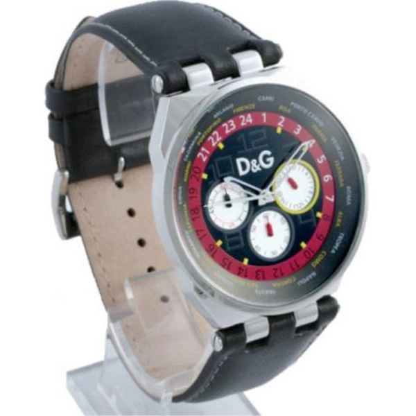 D&G Unique Black Leather Mens Fashion Watch 3719770194