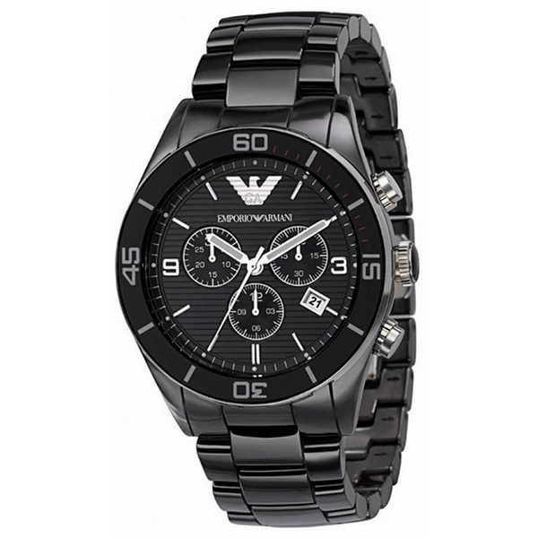 Armani AR1421 - Black CERAMICA Chronograph Mens Watch