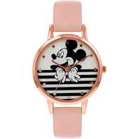 Disney MN5102 Stainless Steel Case Leather Str..