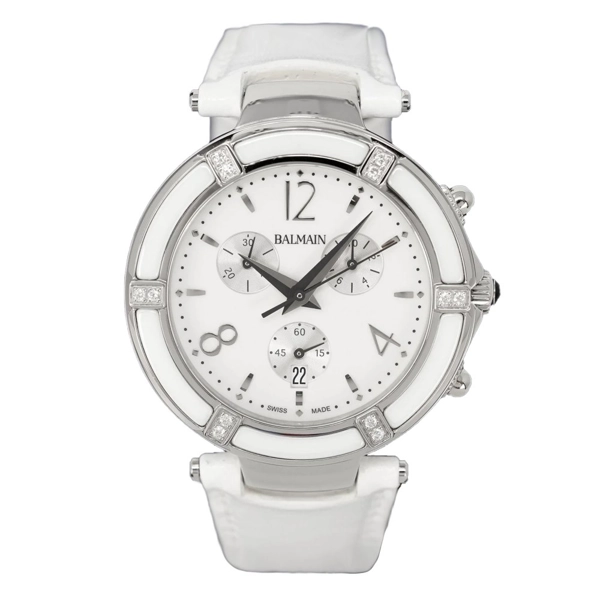 Balmain B70362224 Women's White Leather Strap Watches