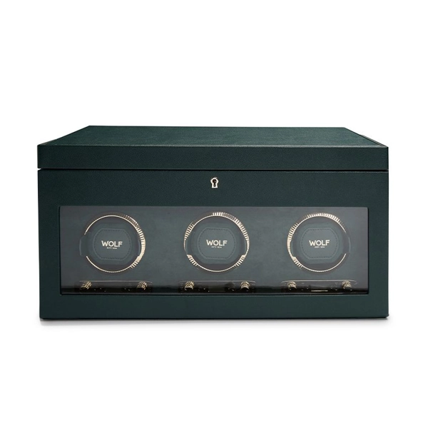 BRITISH RACING TRIPLE WATCH WINDER WITH STORAGE / 792341