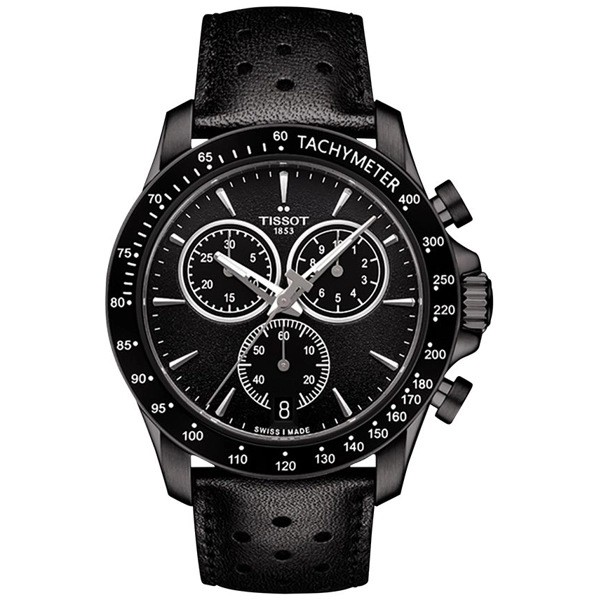 Tissot T1064173605100 Men's Black Leather Strap Watches