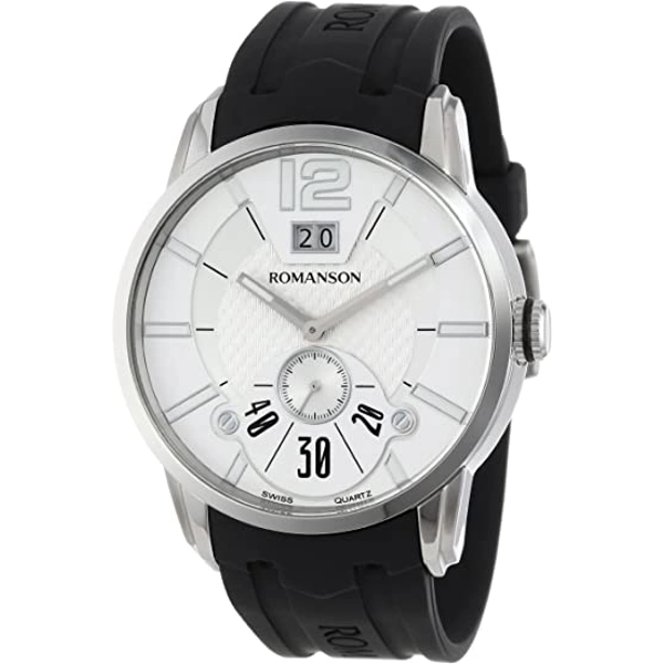 Romanson TL9213MM1WAS2W Black Rubber Strap Watch for Men