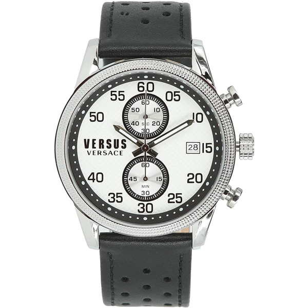 Versus S66060016 Black Leather Strap White Dial Men’s Watch
