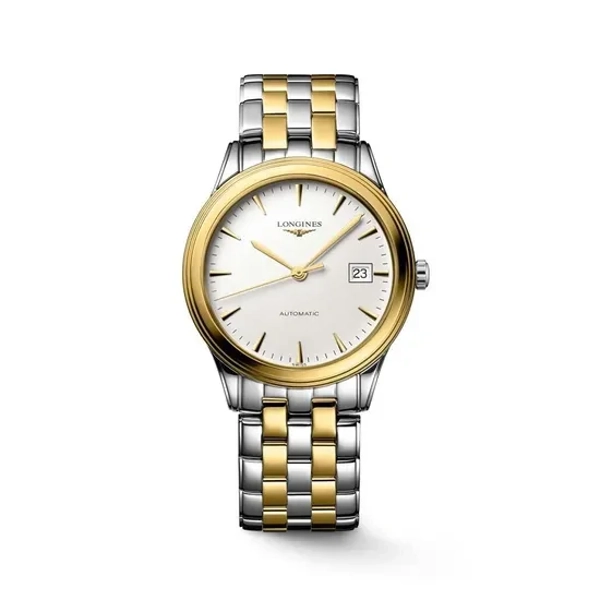 Longines Elegance Flagship Classic L4.974.3.22.7 Silver   Stainless Steel & Gold  Watches For Men