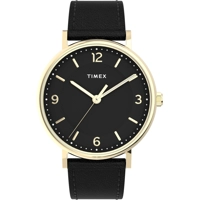 Timex TW2U67600 Mens Black Leather Strap Watches