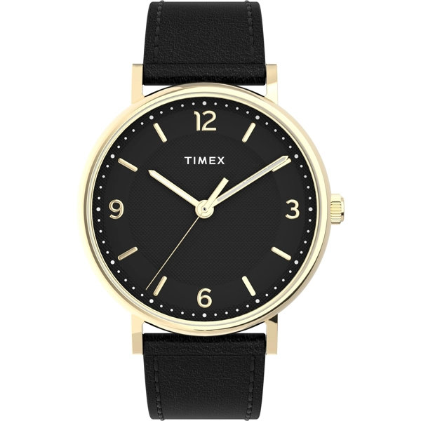 Timex TW2U67600 Mens Black Leather Strap Watches