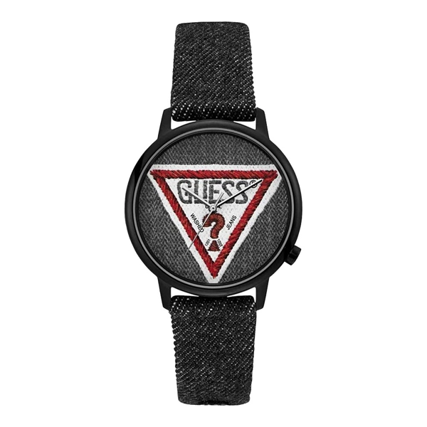Guess V1014M2 Unisex Black Leather Strap Watches