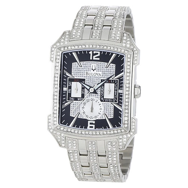 Bulova 96C108 Men's Crystal Encrusted Chronograph Watch