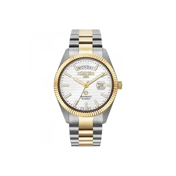 ROAMER PRIMELINE-DAYDATE-II 981666_47_25_50 Grey,Gold Stainless Steel Watches For Men