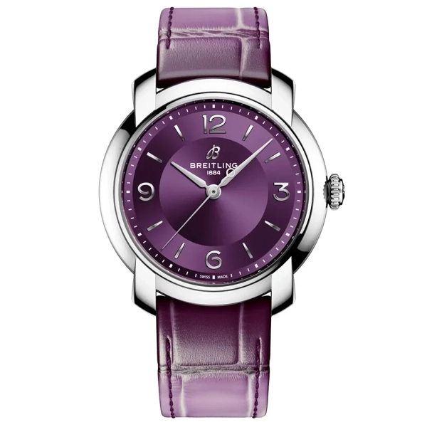 Breitling Premier A10310121Q1P1 Purple Leather Watches For Women