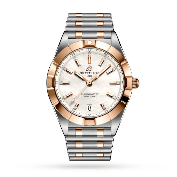 Breitling Chronomat U77310101A2U1 Silver Gold Stainless Steel Watches For Women