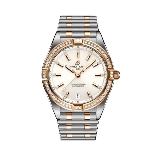 Breitling Chronomat U77310591A1U1 Silver Gold Stainless Steel Watches For Women