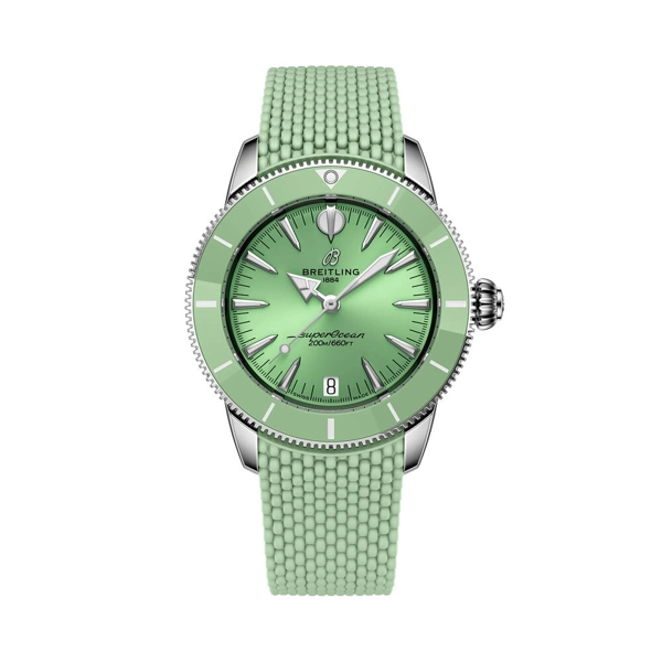 Breitling Superocean Heritage A10390361L1S1 Green Leather Watches For Women