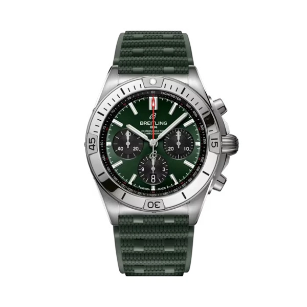 Breitling Chronomat AB0134101L2S1 Green Leather Watches For Men