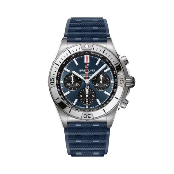 Breitling Chronomat AB0134101C1S1 Blue Leather Watches For Men