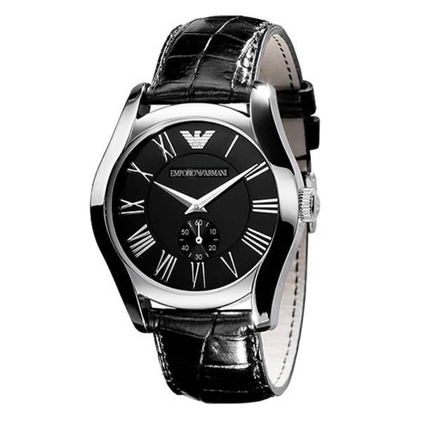 Emporio Armani AR0644 - Ladies Classic Black Dial Black Leather Watch