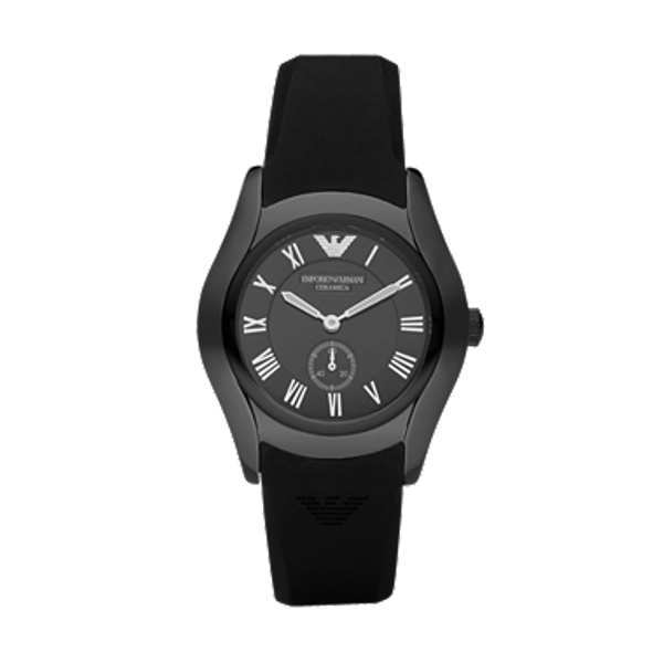 Emporio Armani AR1430 Gents Black Ceramic Round Dial Watch