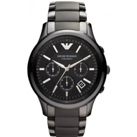 Emporio Armani AR1452 Men's Black Ceramica Chr..