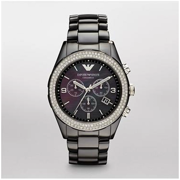 Emporio Armani AR1455 Latest Model Ladies Black Ceramica Watch