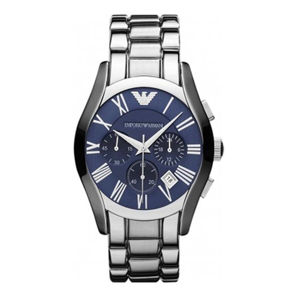 Emporio Armani AR1635 Valente Silver & Blue Classic Watch
