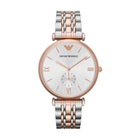 Emporio Armani AR1677 Mens Rose Gold & Steel W..