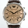 additional image for Emporio Armani AR2433 Classic Chrono Leather Amber Dial Mens Watch