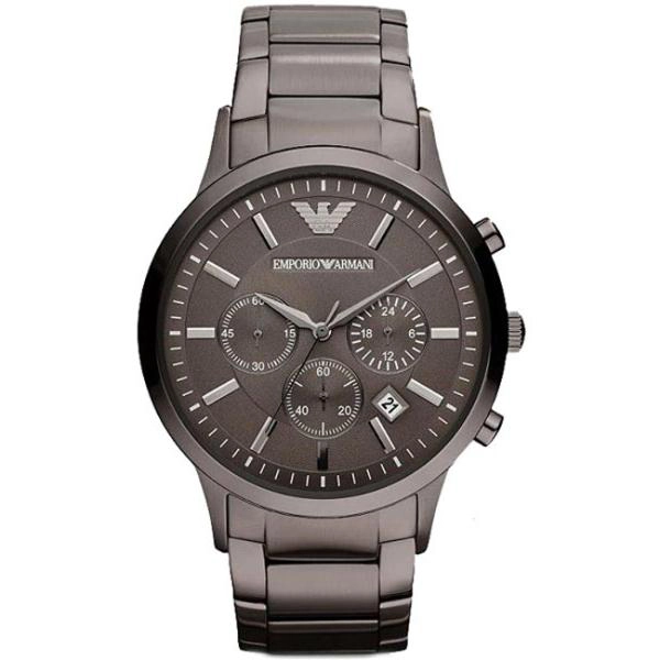 Emporio Armani AR2454 Mens Grey Stain Steel Bracelet Chrono Watch