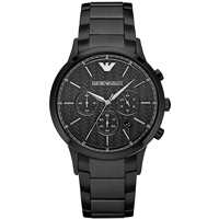 Armani AR2485 Men's Black Steel Bracelet Chron..