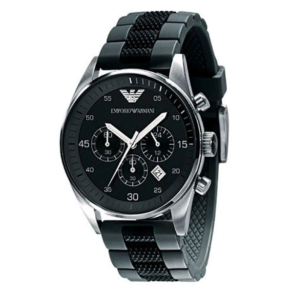 Emporio Armani AR5866 - Mens Sports Silicone Strap Chronograph Watch