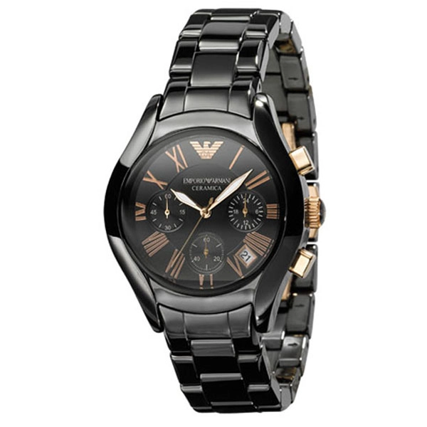 Armani AR1411 - Unisex Black Ceramica Designer Watch