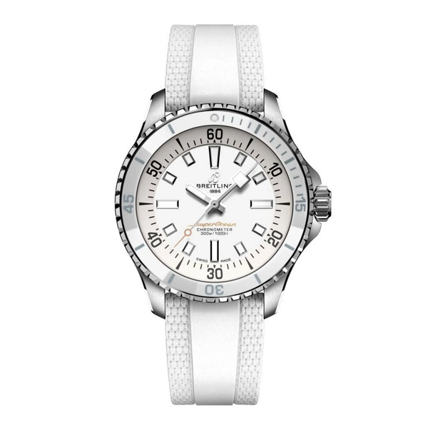 Breitling  Superocean A17377211A1S1 White Leather Watches For Women
