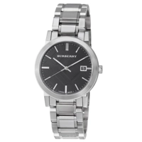 Burberry BU9001 Gent's Silver Tone Steel Black..